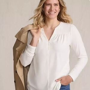 Lands' End Women's Cream Blouse